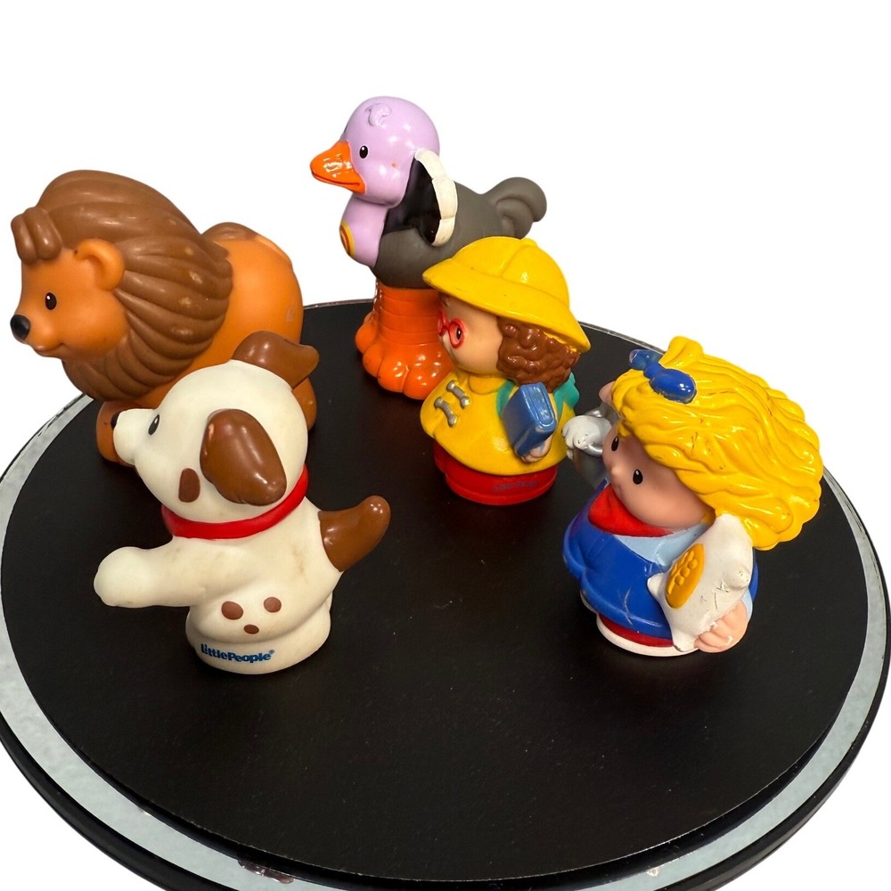 VTG Fisher Price Little People Animal & Figure 5 Lot Lion Dog Ostrich 2001-2007 - Picture 5 of 16